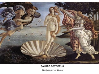 SANDRO BOTTICELLI,
Nacimiento de Venus
 