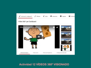 Actividad 12 VÍDEOS 360º CANAL YOUTUBE
 