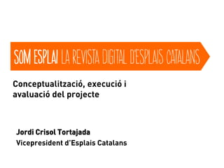 Conceptualització, execució i
avaluació del projecte



Jordi Crisol Tortajada
Vicepresident d’Esplais Catalans
 
