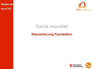 Temps de
Punt TIC




             Xarxa mundial
           Telecentre.org Foundation
 