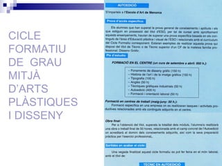CICLE FORMATIU DE  GRAU MITJÀ D’ARTS PLÀSTIQUES I DISSENY 