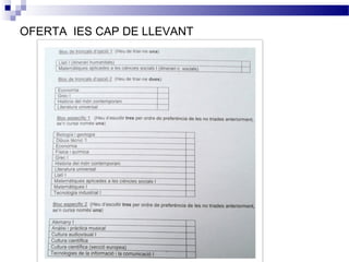 OFERTA IES CAP DE LLEVANT
 