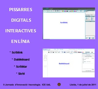 PISSARRE S

       DIGITALS                                 Scriblink



 INTE RACTIVE S

       E N LÍNIA

     * Scribli...