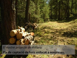 El nostre projecte de millora:
Pla de captació de fons enfocat a empreses.

 