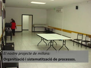 El nostre projecte de millora:
Organització i sistematització de processos.

 