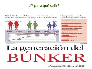 La	
  Vanguardia,	
  	
  29	
  de	
  Octubre	
  de	
  2010	
  
¿Y	
  para	
  qué	
  salir?	
  
 