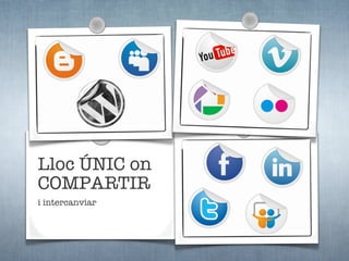 Lloc ÚNIC on
COMPARTIR
i intercanviar
 
