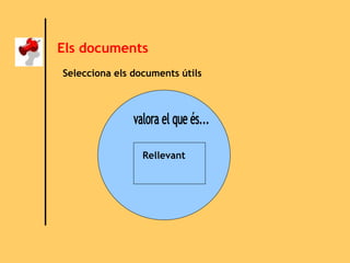 Els documents
Selecciona els documents útils
Rellevant
 