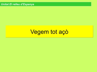 Vegem tot açòVegem tot açò
Unitat El relleu d’Espanya
 