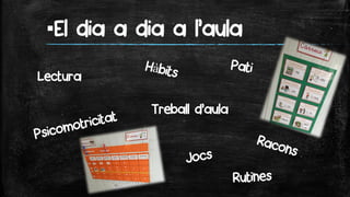 ▪El dia a dia a l’aula
Lectura
Treball d’aula
 
