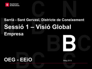 Ajuntament de Barcelona – Districte de Sarrià – Sant Gervasi
Sarrià - Sant Gervasi, Districte de Coneixement
Sessió 1 – Visió Global
Empresa
Maig 2013OEG - EEiO
 