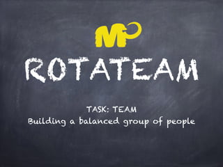 ROTATEAM
TASK: TEAM
Building a balanced group of people
 