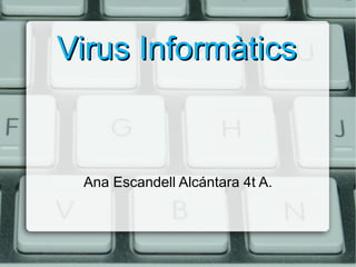 Virus Informàtics Ana Escandell Alcántara 4t A. 