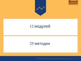 12 модулей
25 методик
А В Т О Р С К И Е М Е Т О Д И К И А Н Д Р Е Я К А Л М Ы К О В А W H A T S A P P + 7 7 0 1 1 0 1 1 3   1 3
 