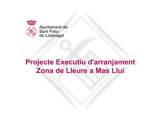 Projecte Executiu d'arranjament
Zona de Lleure a Mas Lluí
 