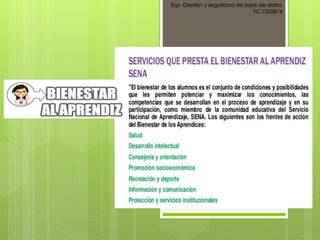 Esp: Gestión y seguridad de base de datos
FC:1025814
 