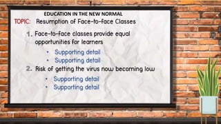 EDUCATION IN THE NEW NORMAL
 