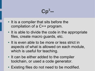Cps 3 Module Cp3-- A module support tool for C++ | ODP