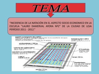 “INCIDENCIA DE LA NATACIÓN EN EL ASPECTO SOCIO-ECONOMICO EN LA 
ESCUELA “LAURO DAMERVAL AYORA Nº2” DE LA CIUDAD DE LOJA 
PERÍODO 2011 - 2012.” 
 