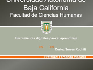  
Herramientas digitales para el aprendizaje
Cortez Torres Xochilt
Profesor: Fernando Viscarra
 