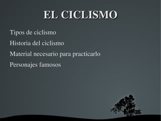 EL CICLISMO ,[object Object]