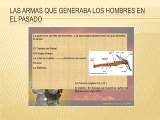 LAS ARMAS QUE GENERABA LOS HOMBRES EN
EL PASADO
 