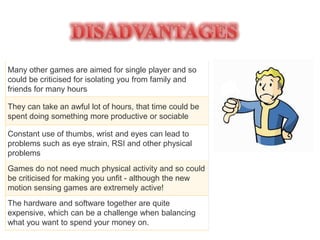 Video Games Advantages and Disadvantages PPT