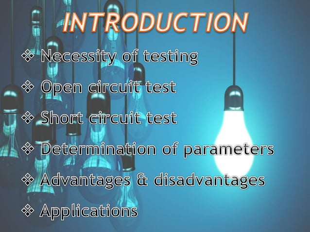 Open circuit and Short circuit Test Presentaion | PPTX