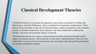 Traditional Development Theory presentaion . -environment and development | PPTX