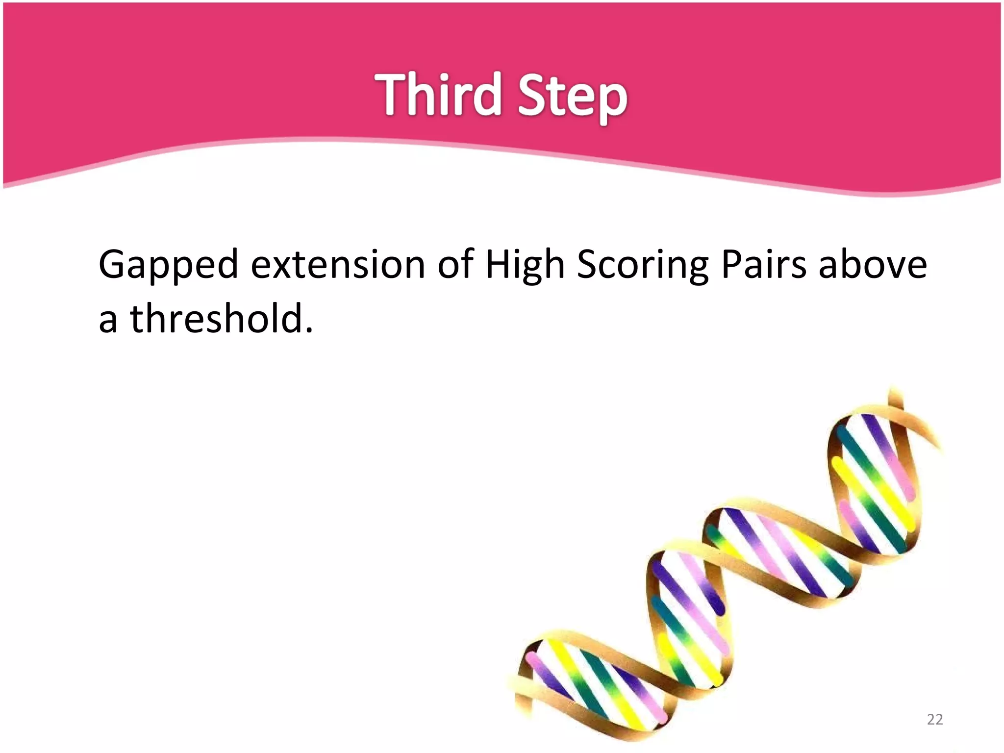 Gapped extension of High Scoring Pairs above a threshold. 
