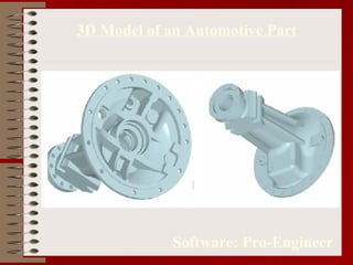 3D Model of an Automotive Part Software: Pro-Engineer 