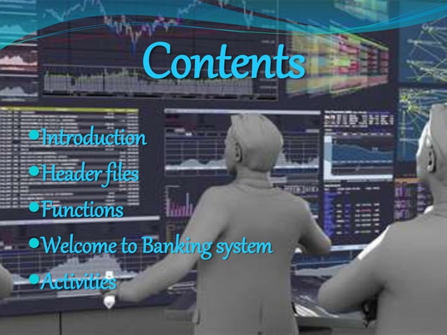 Presentaion on banking system in c++ | PPTX
