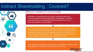 “
Indirect Shareholding : Covered?
 