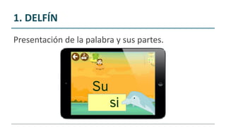 1. DELFÍN
Presentación de la palabra y sus partes.
 