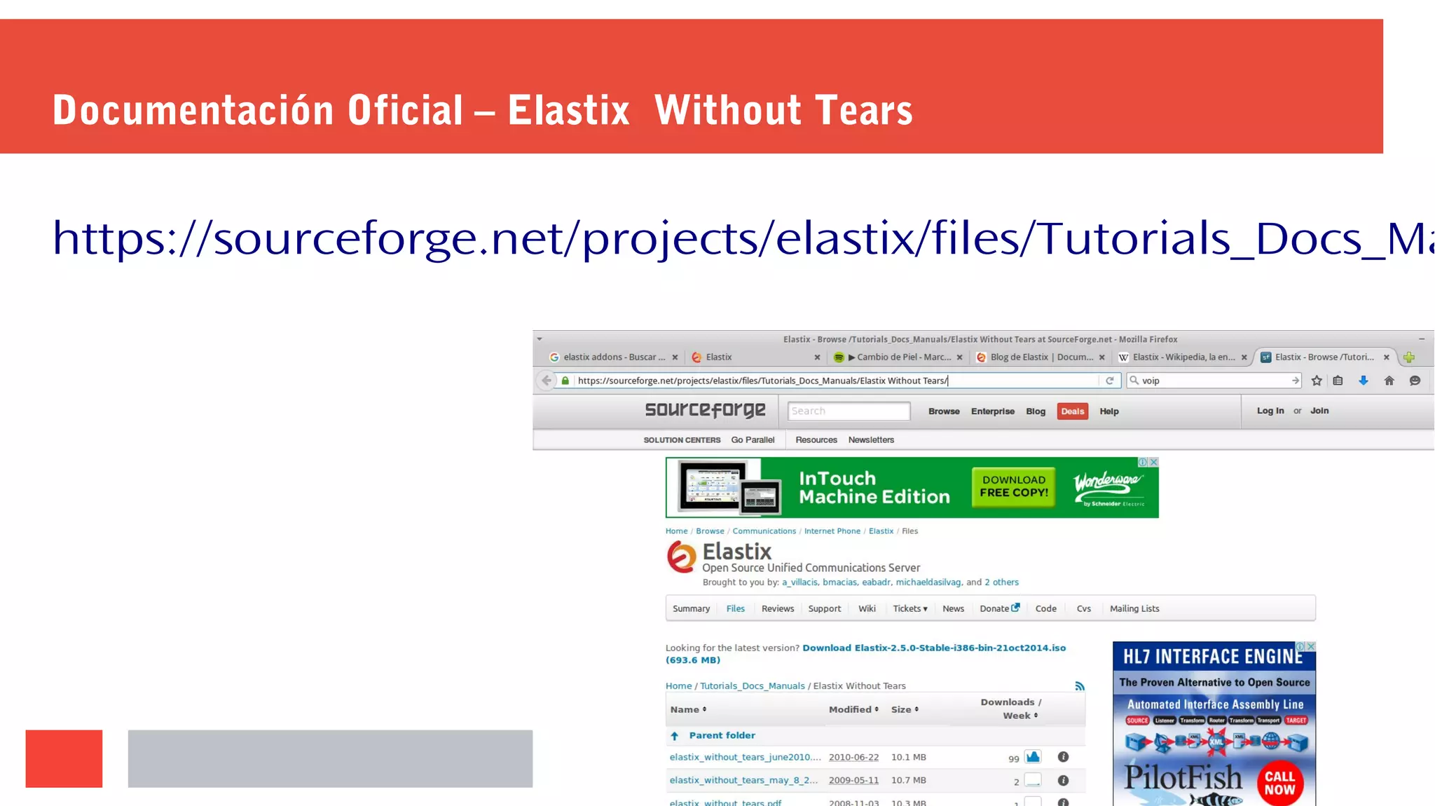 Documentación Oficial – Elastix Without Tears
https://sourceforge.net/projects/elastix/files/Tutorials_Docs_Ma
 