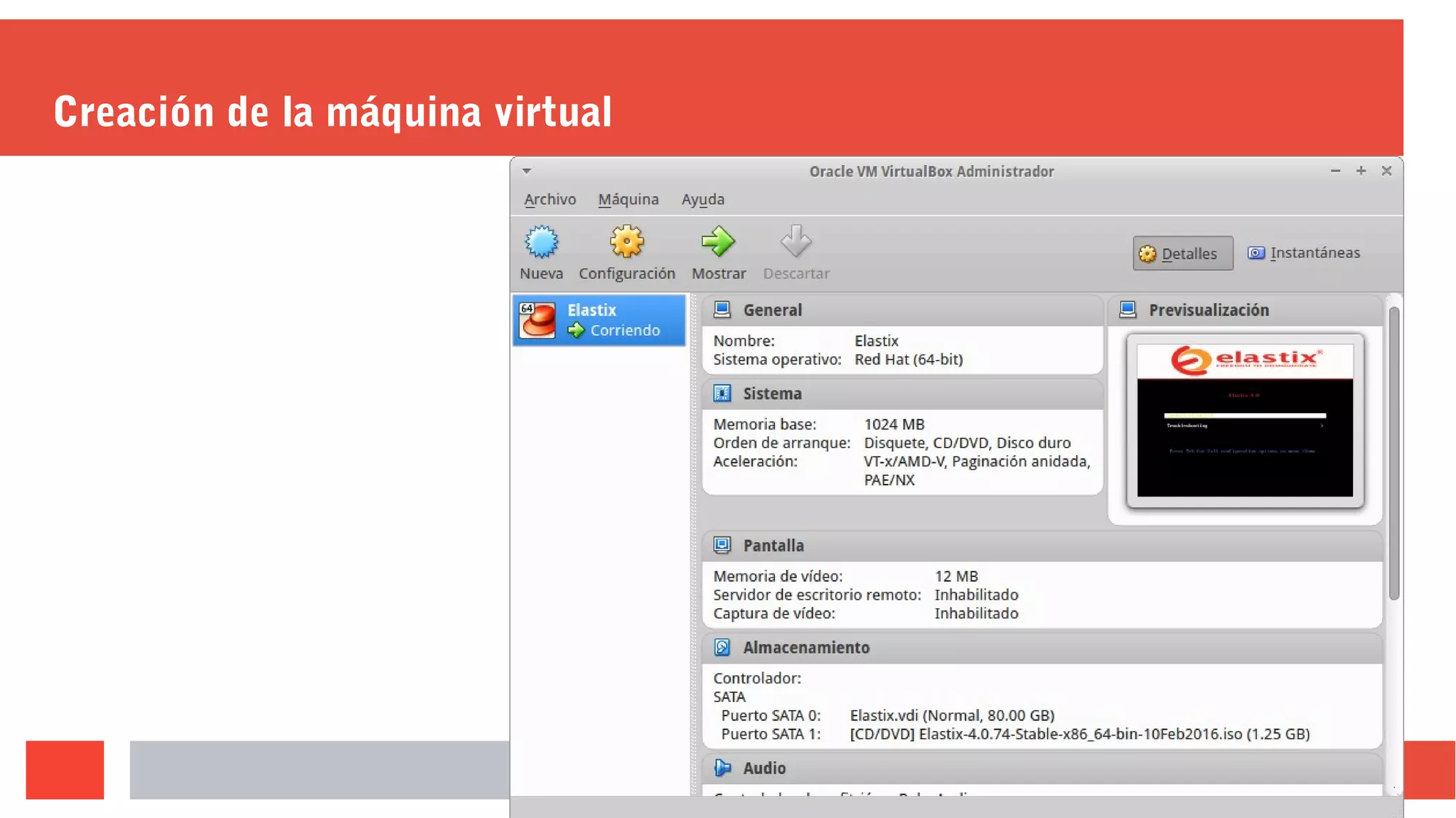 Creación de la máquina virtual
 