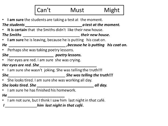 Present And Past Infinitive Exercise For Esl Students