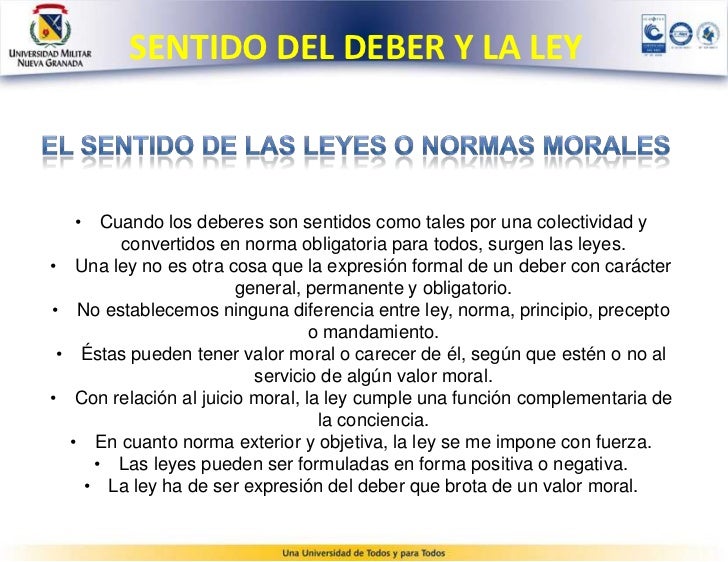 Sentido del deber y la ley