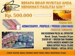 DENGAN PROGRAM GSM ANDA BISA MENIKMATI PENGHASILAN BERKALI-KALI (PASIF INCOME)