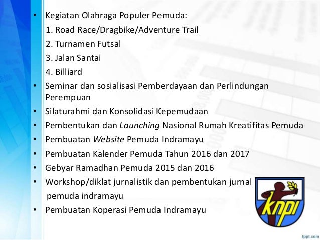 Presentase Program KNPI Indramayu