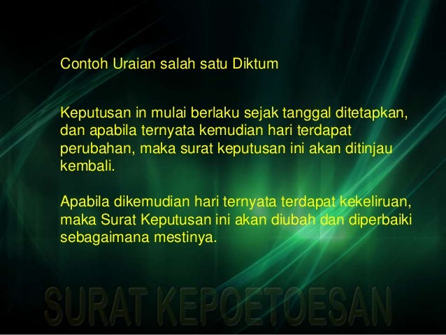 Tata CAra Pembuatan Surat Keputusan