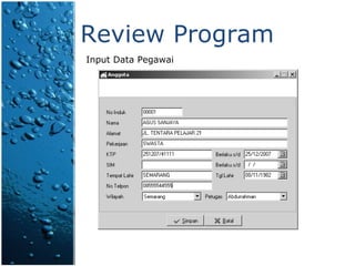 Input Data Pegawai Review Program 