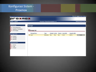 Konfigurasi Sistem -
     Proxmox
 
