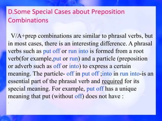 Verb Prep preposition combination | PPTX
