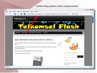 Contoh blog gratisan untuk menjual produk
 