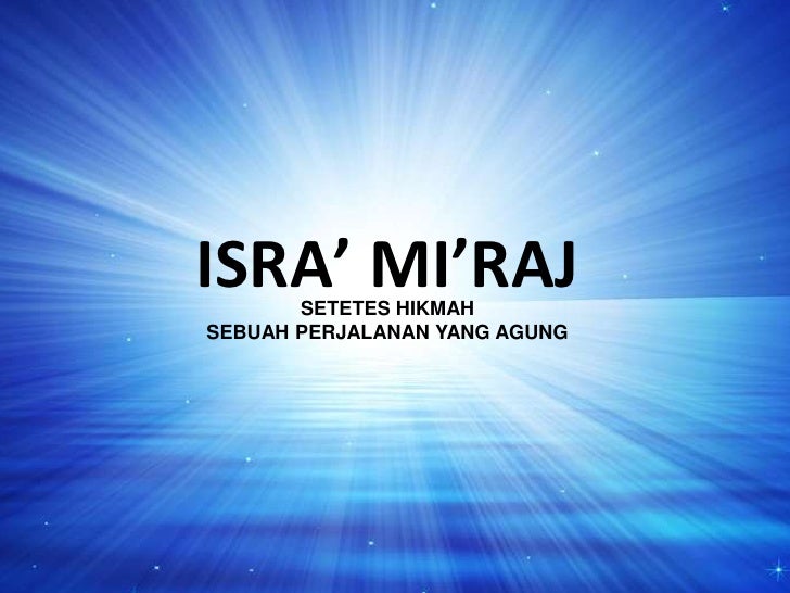 Setetes Hikmah Isra Mi Raj