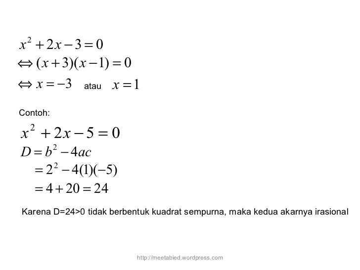 Presentasi matematika-kelas-x-persamaan-kuadrat