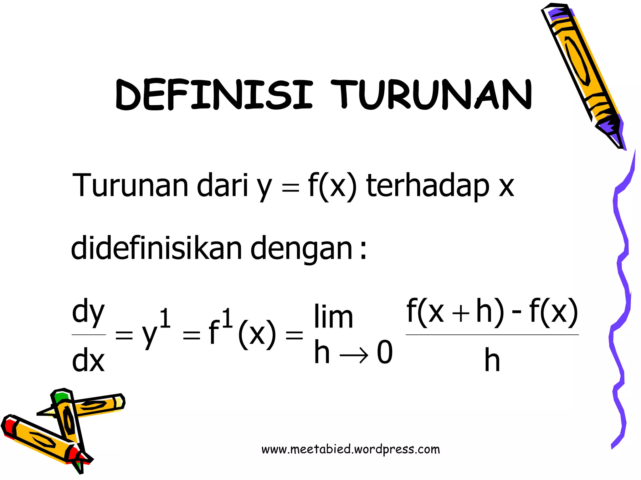 Presentasi matematika-kelas-xii-turunan | PPT