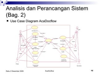 Analisis dan Perancangan Sistem (Bag. 2) Use Case Diagram AcaDocflow 
