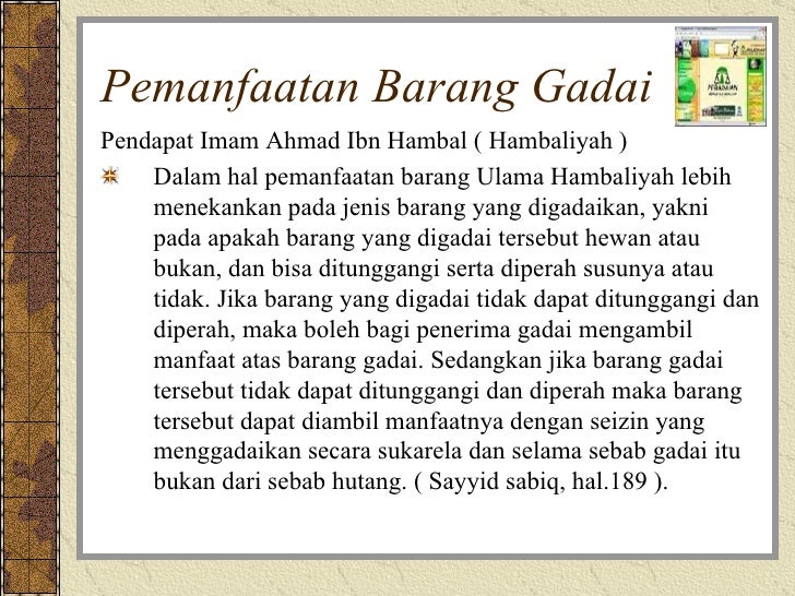 Presentasi 10 Pemanfaatan Barang Gadaian Rahn